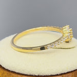 Solid 14K Yellow Gold Flower CZ Ring