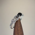 Sterling Silver Oval Black Onyx Marcasite Ring