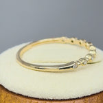 Solid 14K Yellow Gold Single Row Round 0.11 ct. Diamond Ring