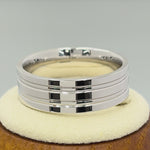 Sterling Silver Double Line Wedding Band