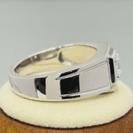 Sterling Silver Elegant Carved Engagement Ring