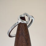 Solid 14K White Gold Heart Outline Ring