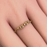 Solid 14K Yellow Gold Abstract CZ Ring