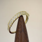 Solid 14K Yellow Gold Cluster Round Cut CZ Ring