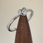 Solid 14K White Gold Puffy Heart Ring