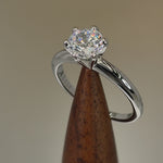 Sterling Silver Solitaire CZ Engagement Ring