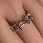 Sterling Silver Motorcycle Chain Ring