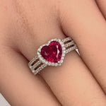 Sterling Silver Red Heart CZ Ring