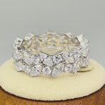 Sterling Silver Eternity Round and Marquise Clear CZ Ring