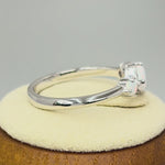 Sterling Silver Triple White Lab Opal Ring