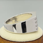 Sterling Silver 4 Row CZ Men's Ring