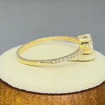 Solid 14K Yellow Gold Classic Round Clear CZ Engagement Ring