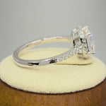 Sterling Silver Halo Iridescent Rainbow CZ Ring