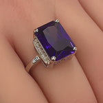 Sterling Silver Radiant Purple CZ Ring