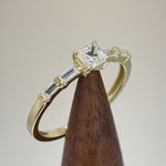 Solid 14K Gold Five Stone Engagement CZ Ring
