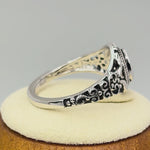 Sterling Silver Austere Oval Cut Champagne CZ Ring