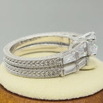 Sterling Silver Baguette 2-Piece CZ Engagement Ring