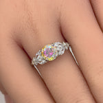 Sterling Silver Iridescent Rainbow CZ Ring