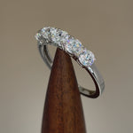 Sterling Silver Round CZ Half Eternity Ring