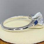 Sterling Silver Blue Accents CZ Ring