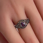 Sterling Silver Austere Amethyst-tone CZ Ring