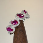 Sterling Silver Pear Oval Ruby-tone CZ Ring
