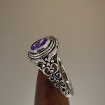 Sterling Silver Austere Amethyst-tone CZ Ring