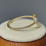 Solid 14K Yellow Gold Anchor Round CZ Ring