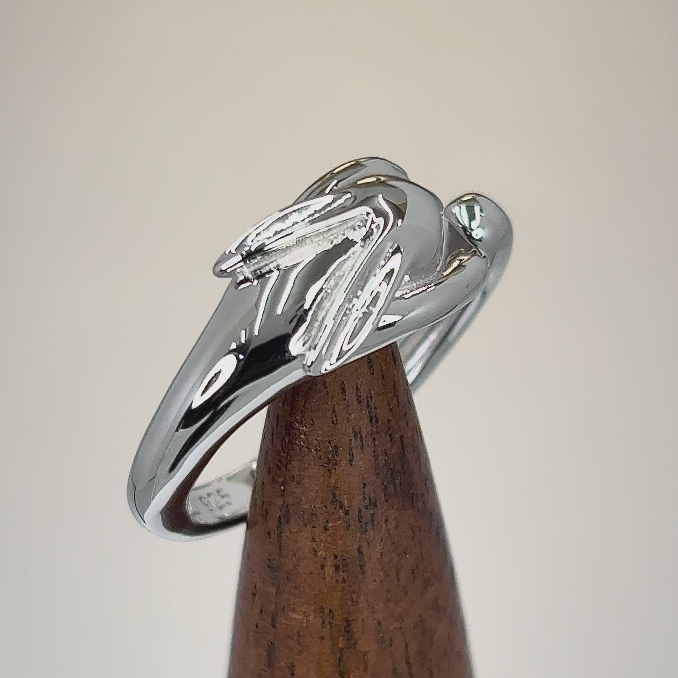 Sterling Silver Rabbit Black CZ Ring