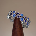 Sterling Silver Eternity Bubbles Blue CZ Ring