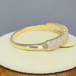 Solid 14K Yellow Gold Cluster Round Cut CZ Ring