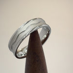 Sterling Silver Diamond Cut Zig Zag Wedding Band Ring