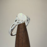 Sterling Silver Center Stone Charmed  Mother of Pearl Ring