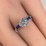 Sterling Silver Blue Accents CZ Ring