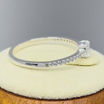 Solid 14K White Gold Round 4mm Clear CZ Ring