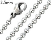 Stainless Steel Rollo Chain Necklace 2.5 MM
