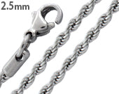 Stainless Steel Rope Chain Necklace 2.5 MM