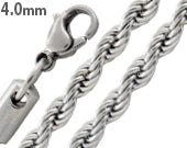 Stainless Steel Rope Chain Necklace 4MM