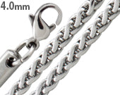 Stainless Steel Spiga Chain Necklace 4MM