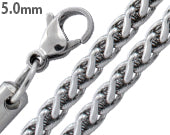 Stainless Steel Spiga Chain Necklace 5MM