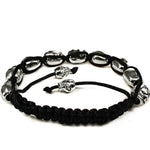 10MM 9 Silver Color Skulls Stone Bead Bracelet