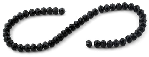 10mm Black  Faceted Rondelle Crystal Beads