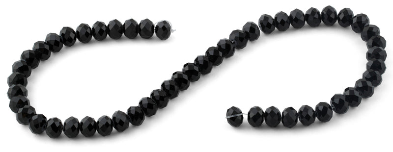 10mm Black  Faceted Rondelle Crystal Beads