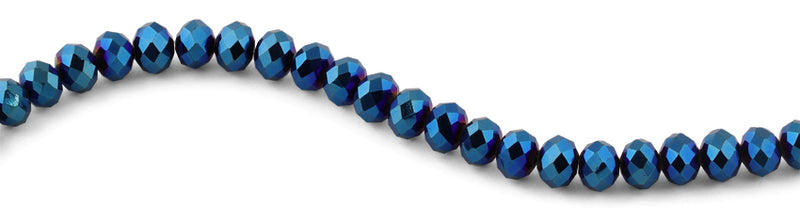 10mm Blue Faceted Rondelle Crystal Beads