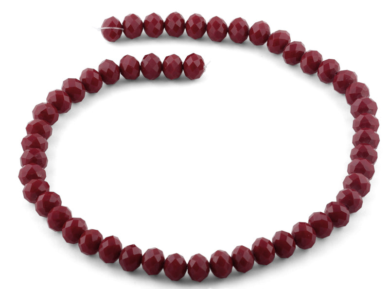 10mm Dark Red Faceted Rondelle Crystal Beads