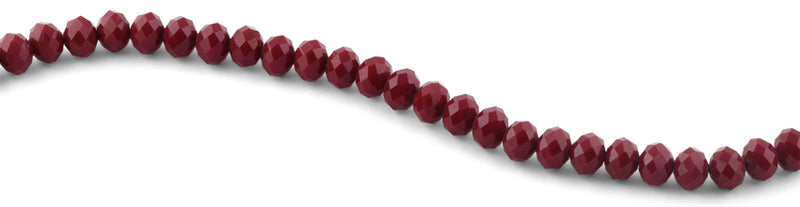 10mm Dark Red Faceted Rondelle Crystal Beads