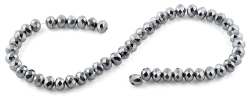 10mm Grey Faceted Rondelle Crystal Beads