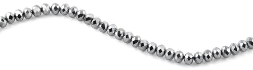 10mm Grey Faceted Rondelle Crystal Beads