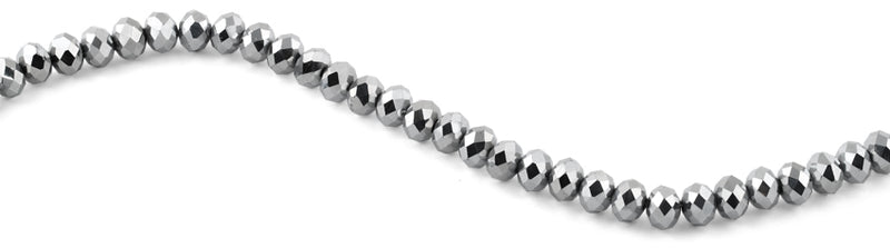 10mm Grey Faceted Rondelle Crystal Beads
