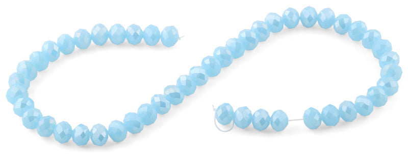 10mm Light Blue Faceted Rondelle Crystal Beads
